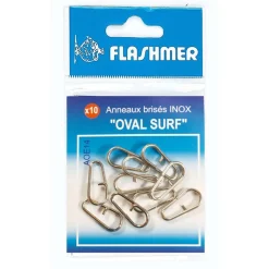 Montages / Hameçons - FLASHMER Anneau Ovale Surf Casting Inox X10