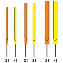 Flotteurs - GARBOLINO Antennes Pack de 6 Antennes Insert Court Plastique Ouverte 3/4/5mm