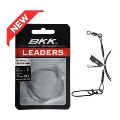 Carnassier Au Posé|Hameçons Et Montages - BKK Bas de ligne acier 7x7 Wire Leader HD Pike Snap 40cm (x2)