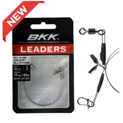 Carnassier Au Posé|Hameçons Et Montages - BKK Bas de ligne acier 7x7 Wire Leader Allround 15cm (x2)