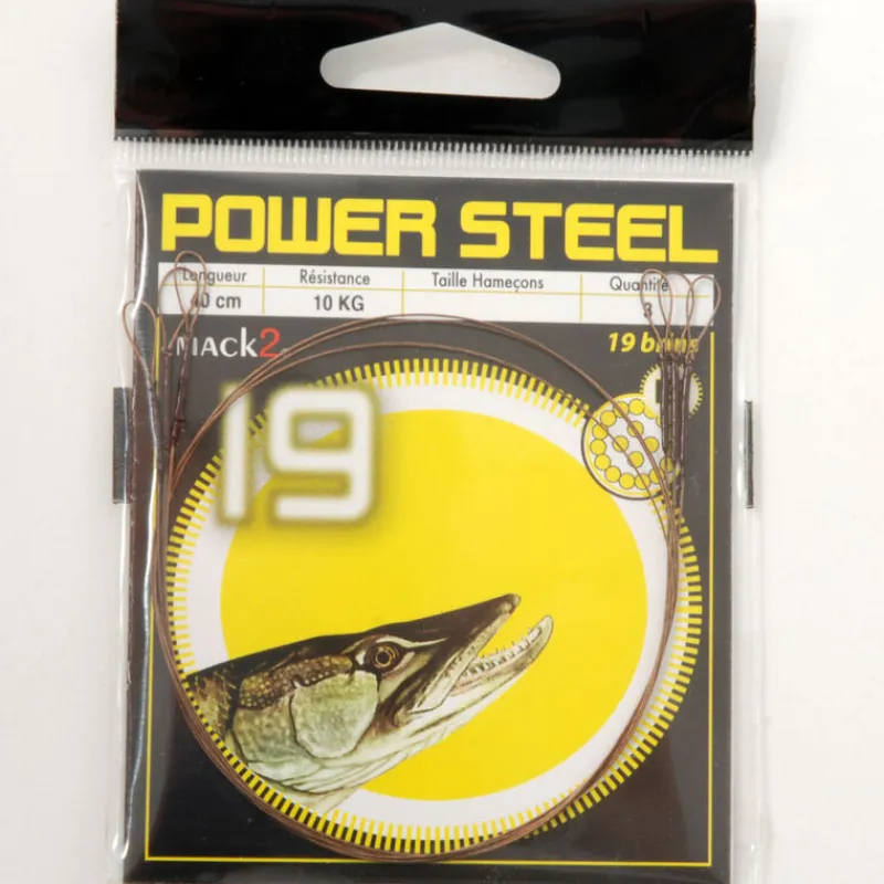 Découverte Pêche Du Carnassier|Hameçons Et Montages - X-LINE Bas de ligne acier carnassier power steel 19 brins 40cm (x3)