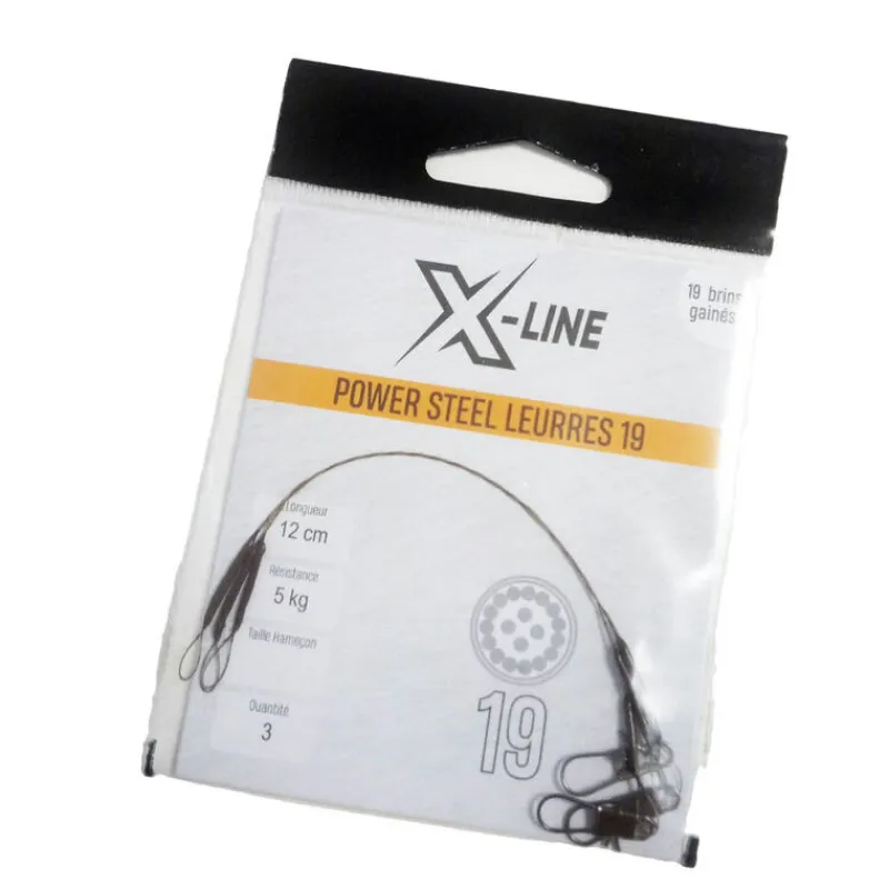 Découverte Pêche Du Carnassier|Hameçons Et Montages - X-LINE Bas de ligne acier carnassier power steel 19 brins 70cm (x3)