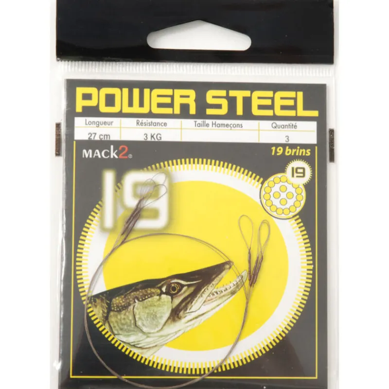 Découverte Pêche Du Carnassier|Hameçons Et Montages - X-LINE Bas de ligne acier carnassier power steel 19 brins 27cm (x3)