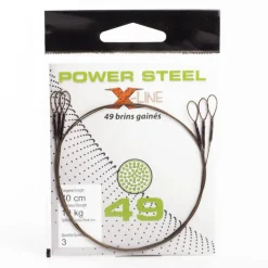 Découverte Pêche Du Carnassier|Carnassier Au Posé - X-LINE Bas de ligne acier carnassier power steel 49 brins 40 cm (x3)