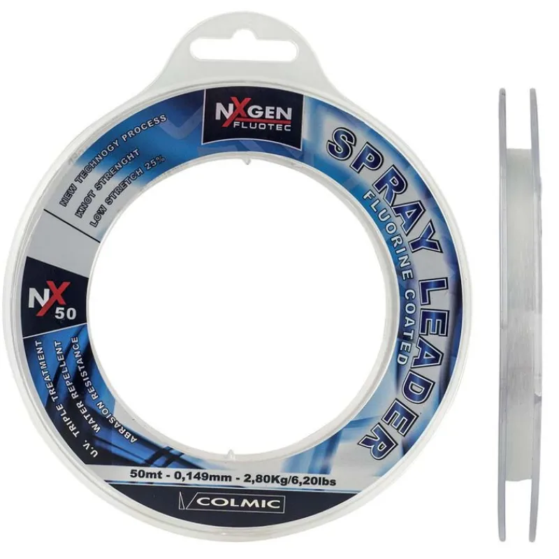 Tresses, Nylons, Fluorocarbones - COLMIC Bas de ligne NX50 Spray Leader 50m