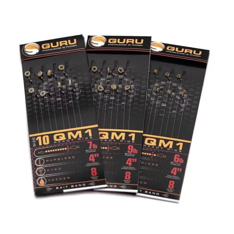 Hameçons / Bas De Ligne Feeder - GURU Bas de ligne QM1 Bait Bands 4" (x8)