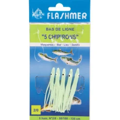 Bas De Lignes / Lignes Montées|Leurres - FLASHMER Bas de ligne mer 5 chipirons