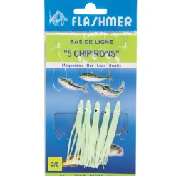 Bas De Lignes / Lignes Montées|Leurres - FLASHMER Bas de ligne mer 5 chipirons
