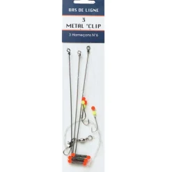Bas De Lignes / Lignes Montées - FLASHMER Bas de ligne mer metal clip 3 hamecons