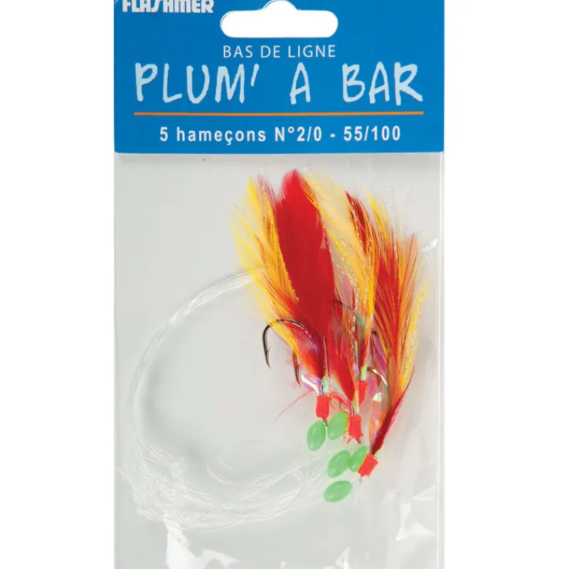 Bas De Lignes / Lignes Montées|Leurres - FLASHMER Bas de ligne mer plum'a bar 2/0