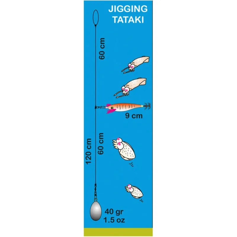 Pêche Eging|Leurres - SEA SQUID Bas de ligne mer flashmer seiche/encornet 1 turlutte