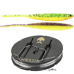 Hameçons Et Montages - WESTIN Bas de ligne prêt à pêcher Dropshot Rig Kit 14g (x2) + ShadTeez Pin-Tail (x2)