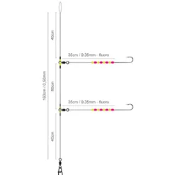Surfcasting|Bas De Lignes / Lignes Montées - SPRO Bas de Ligne Salt Rig Luminous Beads