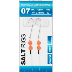 Surfcasting|Bas De Lignes / Lignes Montées - SPRO Bas de Ligne Salt Rig Polyball Fluoro Orange 1/0