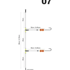 Surfcasting|Bas De Lignes / Lignes Montées - SPRO Bas de Ligne Salt Rig Polyball Fluoro Orange 1/0