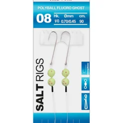 Surfcasting|Bas De Lignes / Lignes Montées - SPRO Bas de Ligne Salt Rig Polyball Fluoro Ghost 1/0
