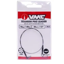Hameçons Et Montages - VMC Bas de ligne Titanium Pike Leader 18kg (x1)