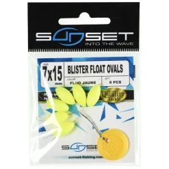 Montages / Hameçons - SUNSET Blister Float Ovals jaune fluo