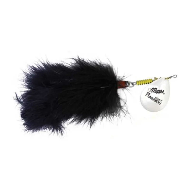 Leurres|Leurres - MEPPS Cuillère Tournante Giant Marabou Argent Noir (x1)