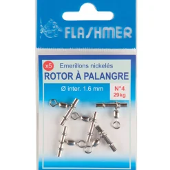 Pêche Aux Leurres|Montages / Hameçons - FLASHMER Emerillon coulisseau potence rotor palangre n°4 29kg (x5)