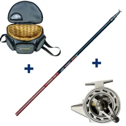 Packs & Ensembles - PACIFIC PECHE Ensemble Garbolino Canne Téléréglable 3m80 + Moulinet Capoté + Panier Truite