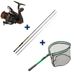 Packs & Ensembles - GARBOLINO Ensemble Toc Canne 3m90 + Moulinet 1000 + Epuisette Pliante