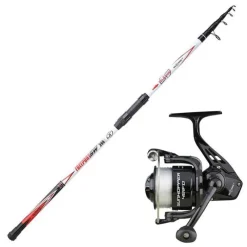 Surfcasting|Packs Et Ensembles - SUNSET Ensemble Surfcasting Télescopique Freeport SW 3.90m (max 200g) + moulinet Sunhopper SWF 601Fd
