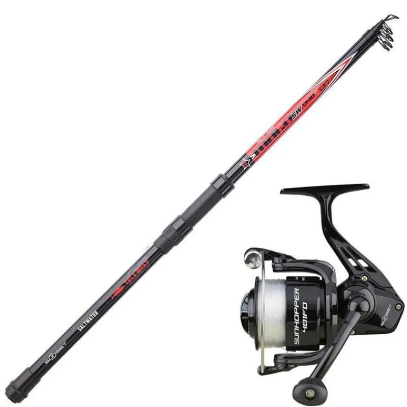Packs Et Ensembles - SUNSET Ensemble Télescopique Malo SW 2.40m, 100-200g + Moulinet Sunhopper Swf 5000 Fd