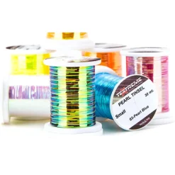 Fly Tying - TEXTREME Fil Iridescent Plat Pearl Tinsel Small 140 Den. 30 Mètres