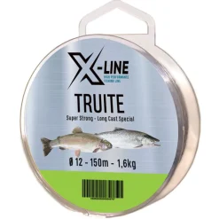 Tresses, Nylons, Fluorocarbones - X-LINE Fil nylon truite 150 m