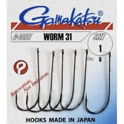 Montages / Hameçons - GAMAKATSU Worm 3 Hooks Black