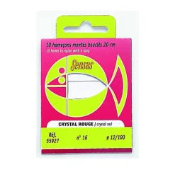 Hameçons - SENSAS Hameçons montés coup crystal rouge 20cm (x10)