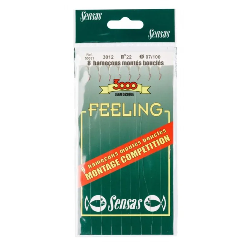 Hameçons - SENSAS Hameçons montés coup feeling 3012 rouge 20cm (x8)