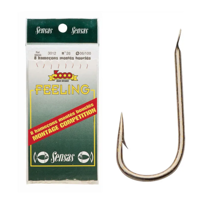 Hameçons - SENSAS Hameçons montés coup feeling 3411 nickel 20cm (x8)