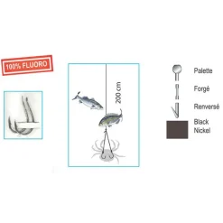 Surfcasting|Bas De Lignes / Lignes Montées - FLASHMER Hameçons montés crabe wishbone 100% fluorocarbone