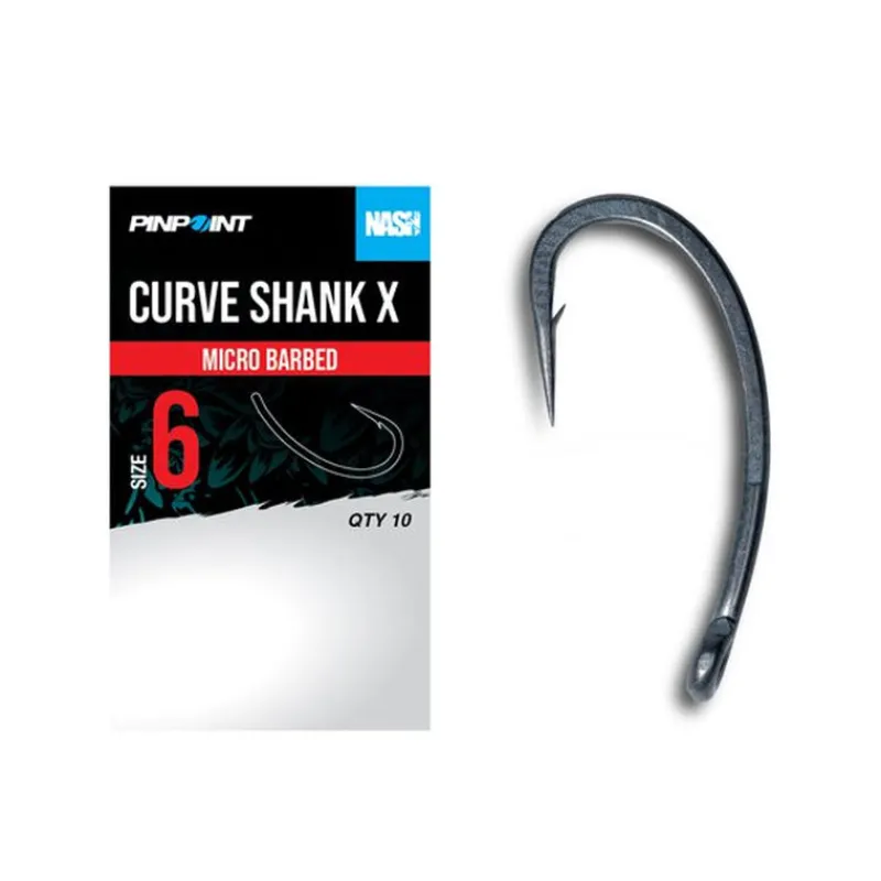 Acc.Montages/Hameçons - NASH Hameçons Curve Shank X Micro Barbed - Gamme Pinpoint