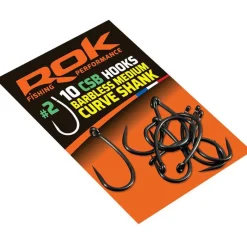 Acc.Montages/Hameçons - ROK Hameçons roc medium curve shank barbeless - pochette de 10