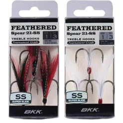 Hameçons Et Montages - BKK Hameçons triples à Plumes Spear SS Red/Black (x3)