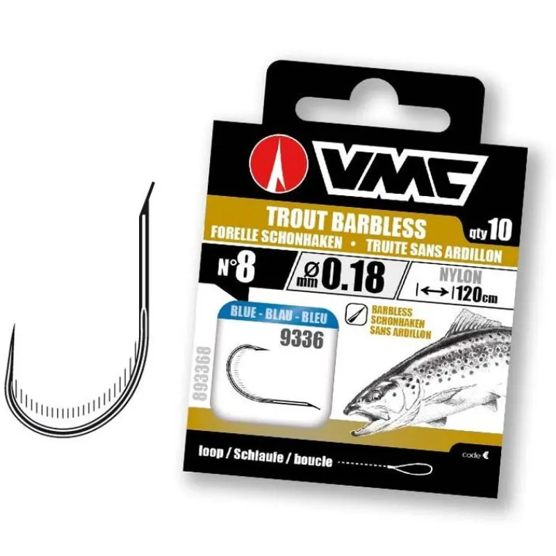 Lignes Et Accessoires De Montage - VMC Hameçons Bleu sans ardillon par pochette