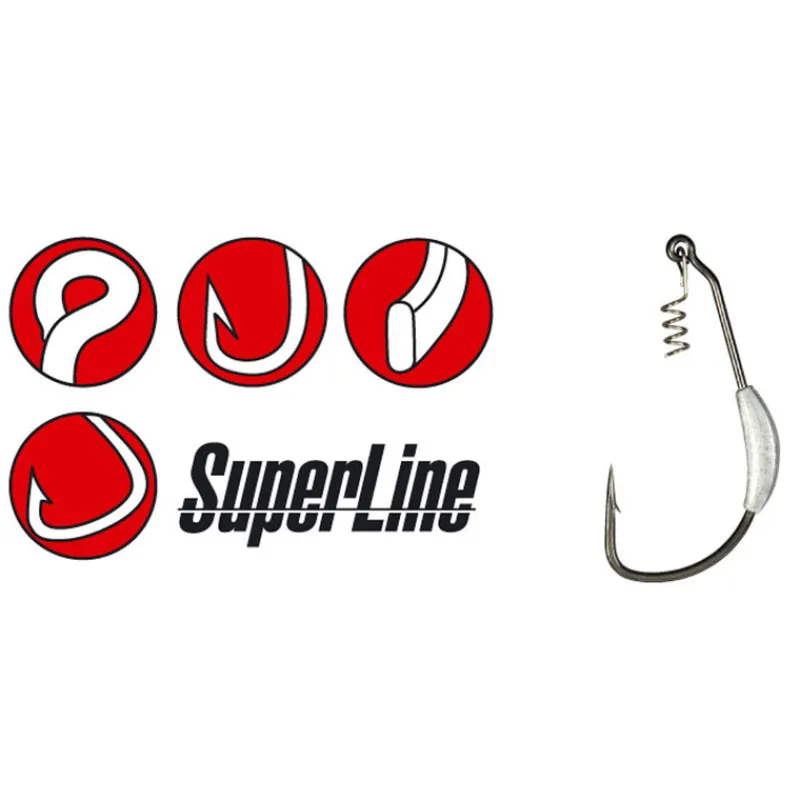 Hameçons Et Montages - GAMAKATSU Hameçon texan plombé carnassier weighted superline spring lock (x4)
