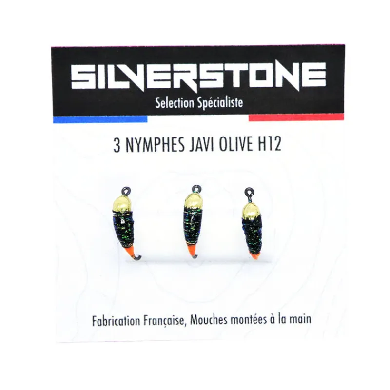 Mouches - SILVER STONE Kit 3 nymphes javi olive et or h14