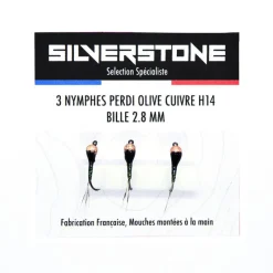 Mouches|Leurres À Truite - SILVER STONE Kit 3 nymphes perdigones olives h14 bille cuivre tung 2,8 mm
