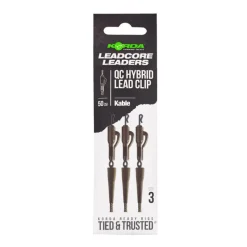 Acc.Montages/Hameçons - KORDA Leadcore Kable Leadcore Leader Hybrid Lead Clip QC Swivel 50cm
