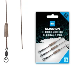Acc.Montages/Hameçons - NASH Leadcore Ready Tied Leadcore Solid Bag Leader 35cm