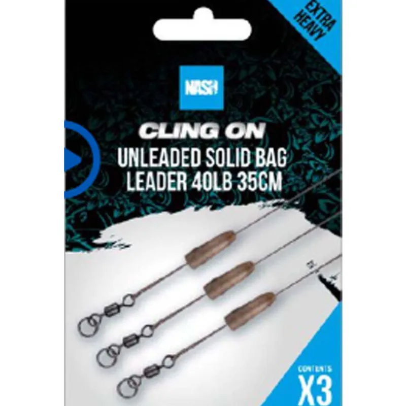 Acc.Montages/Hameçons - NASH Leader Ready Tied Unleaded solid bag leader 35cm