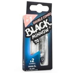 Leurres À Truite|Pêche Aux Leurres - FIIISH Leurre Souple Shad Double Combo Black Minnow Off Shore 7cm, 6g + 3g