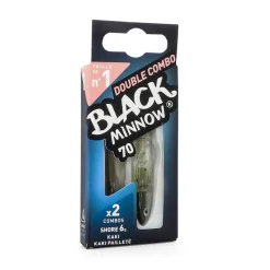 Leurres À Truite|Pêche Aux Leurres - FIIISH Leurre Souple Shad Double Combo Black Minnow Off Shore 7cm, 6g + 3g