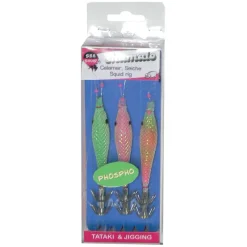 Pêche Eging|Leurres - SEA SQUID Mitraillette 3 turluttes shamalo 9cm