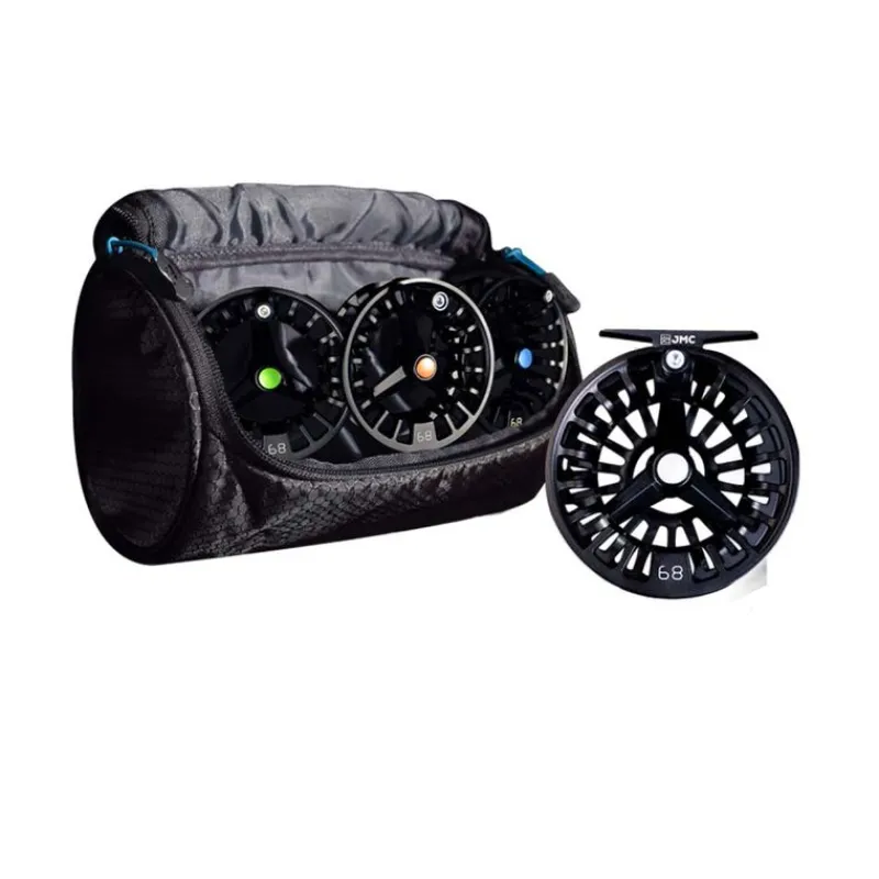 Moulinets|Ensembles - JMC Moulinet REVOLUTION LT Black 68 Silver Spot + 3 Bobines 46 Multi Spots