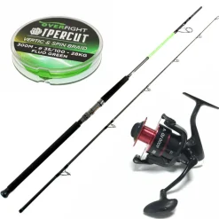 Packs Et Ensembles - OVERFIGHT Pack avec une canne Ipercut Heavyspin 2.40 + un moulinet Tank 6000 FD et une tresse Ipercut Spin And Vertic Braid 35mm